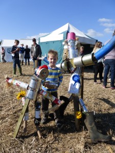 Charlie Vickery with his winning scarecrow
